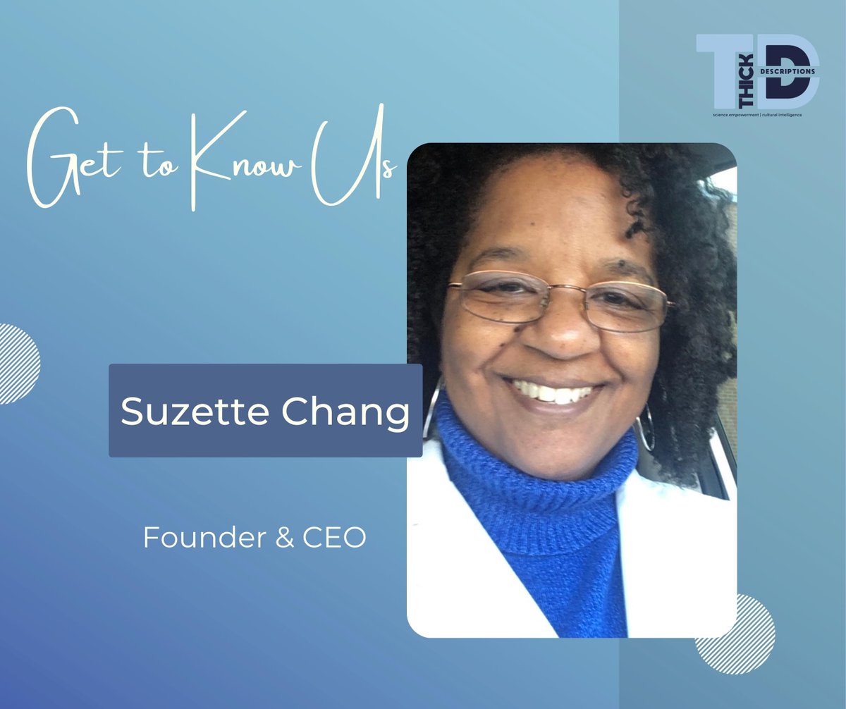 thickdescript's tweet photo. Today we want you to #GetToKnow about the Thick Descriptions’ CEO and Founder, Suzette Chang. https://t.co/yJZWqu4F9h