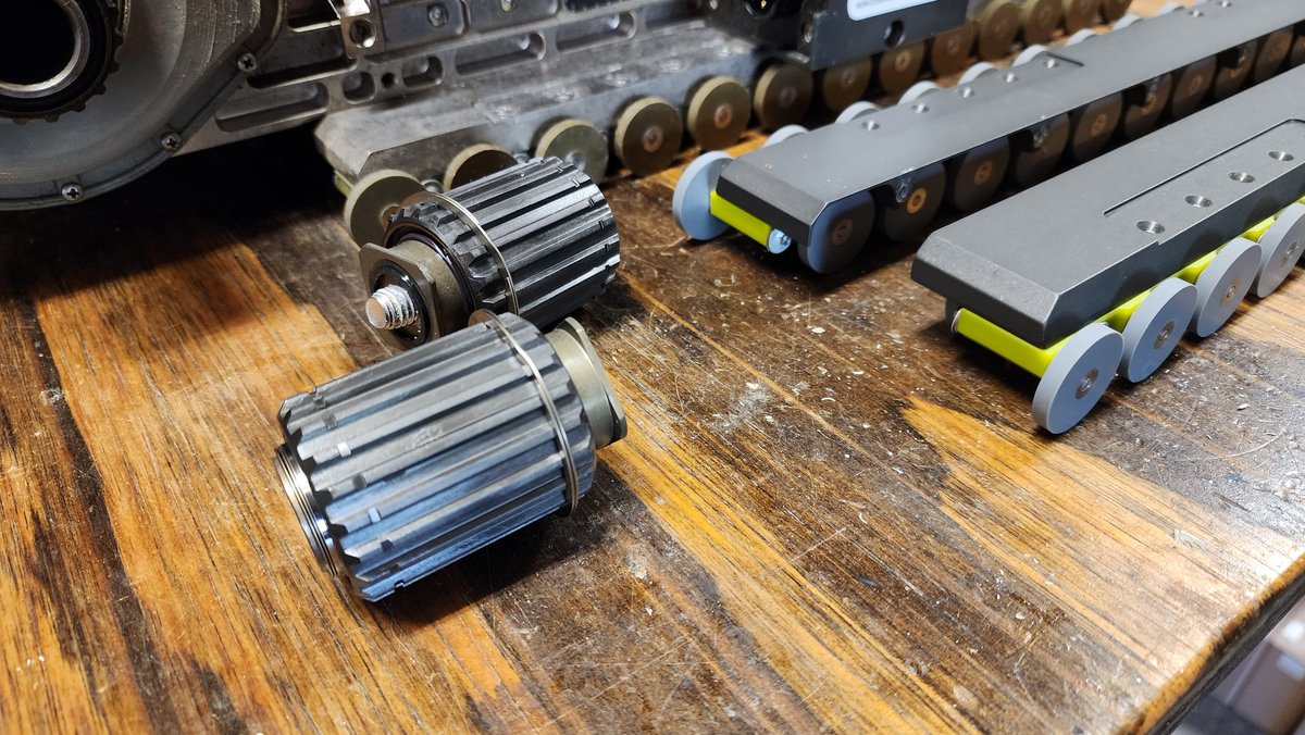 Parametric_Tim's tweet photo. New bogie wheel assemblies and rear hubs showed up today for the #packbot Scout. I always enjoy getting new hardware.
#robot https://t.co/6jaNAfMKs8