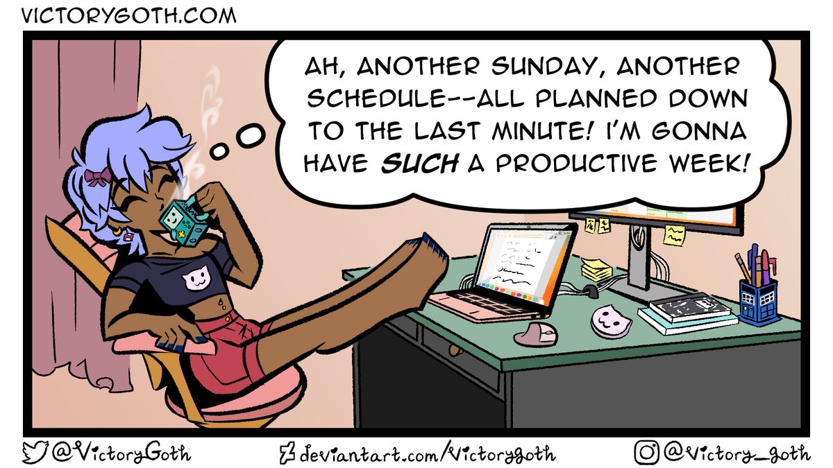 VictoryGoth's tweet photo. Dezi finally makes his Bits debut and oh boy, ain't it #relatable! #comic #DigitalArtist #cartoon #cartoons #femboy #cute #funny #webcomic https://t.co/bLjMbuhUmj