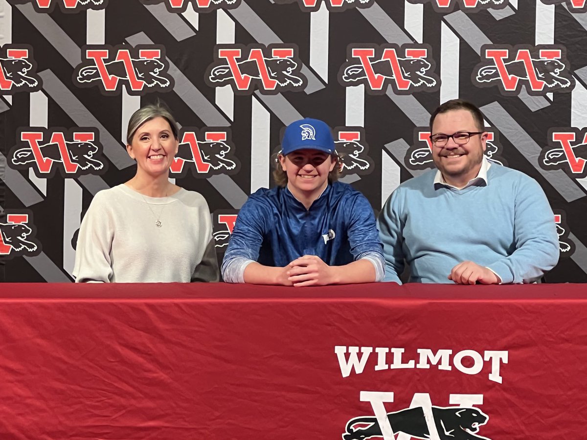 WilmotSports's tweet photo. Congrats to ⁦@katelyn_beagle⁩, ⁦@KeghanP⁩, ⁦@Isaac71Fitz⁩ and Cam Doty for signing NLIs today. Katie is playing softball at Illinois-Springfield, Keghan playing softball at Evansville, Isaac pitching at Dubuque, and Camden playing volleyball at St. Norbert’s. https://t.co/ISGDJIDG2X