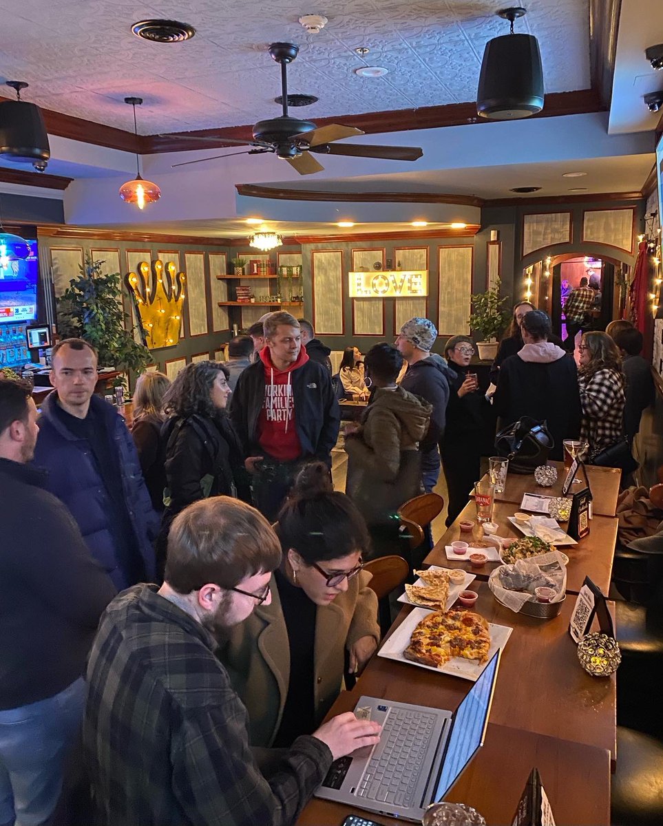 No sign of a red wave at last night’s watch party. Young Dems turned out!
