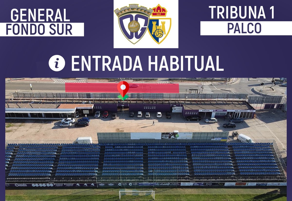 🚨 ℹ️ INFO ENTRADA AL ESTADIO

⚠️Ligera modificación en la entrada de todas las personas que vayan a Tribuna 2 o Fondo Norte Pablo Ramos (<a href="/lazorraalk/">La Zorra Alkarreña</a>/<a href="/DptvoCaracol/">Deportivo Caracol</a>)

✅ Con normalidad por la entrada habitual para:
- Grada general
- Fondo Sur (<a href="/FuriaMorada1947/">Furia Morada 1947</a>)
- Tribuna 1
- Palco