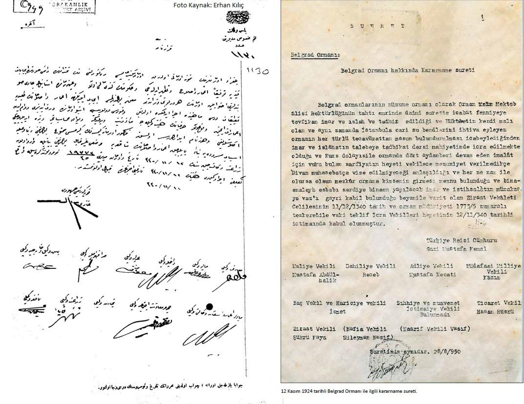 Korunan alan, su üretim ormanı, araştırma ormanı kavramlarının dünyada bile çok yeni olduğu 1924 yılında, Atatürk'ün Belgrat ormanını korumaya alan, bilimin emrine veren bir bakanlar kurulu kararı yayınladığını biliyor muydunuz? Özlem, minnet ve saygıyla anıyorum