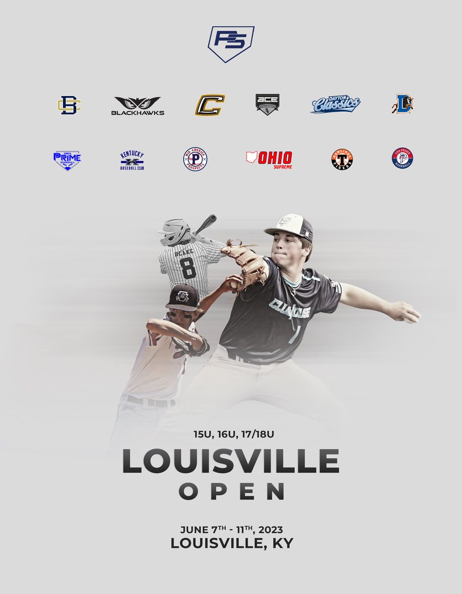 Check out this 🔥 event in the Midwest for summer 2023...

LOUISVILLE OPEN
🗓 June 7-11
🏆 15U, 16U &amp; 17/18U Divisions
📷 Scouting &amp; Social Media
⚾️ 4-GG + Playoffs, Wood-Bat
Partnered w/ <a href="/Crossroads_BB/">Crossroads Baseball Series</a>

50+ teams from across 6 states already 🔒'd in !
 play.ps-baseball.com/events/louisvi…