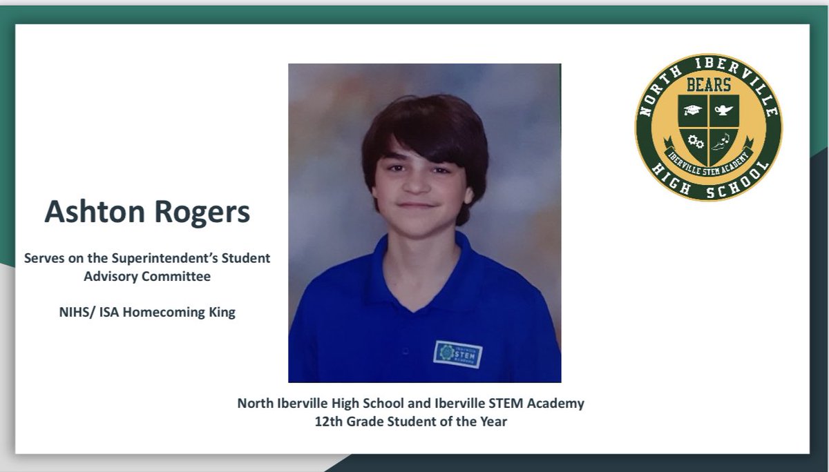 NIHSISA's tweet photo. We would like to congratulate the following as they have been selected based on their interview skills and academic portfolios to represent NIHS/ ISA at the district level for Student of the Year!

8th Grade- Kori Mitchell 
12th Grade- Ashton Rogers

CONGRATULATIONS! #NIHS #ISA https://t.co/Eksko3JEk5