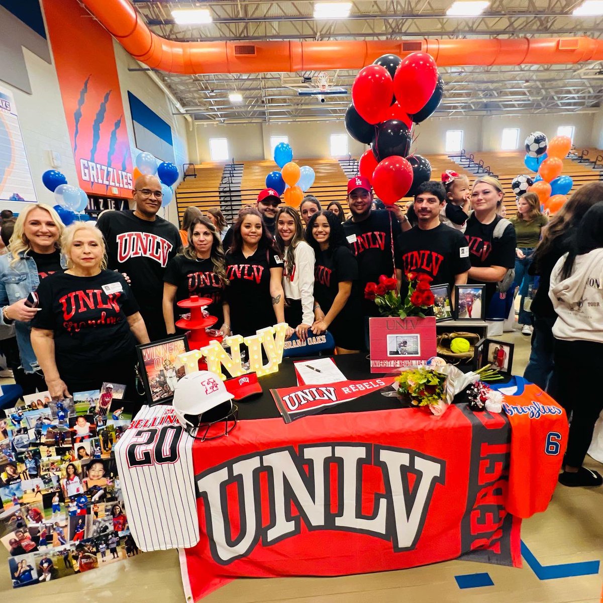 High School NLI Ceremony stop #2 supporting one of our newest ballers Kourtney who will be making it official with UNLV.  Runnin’ Rebels getting a baller in KoKo.  #anotherd1baller #vegas #BangBang ❤️ 🖤