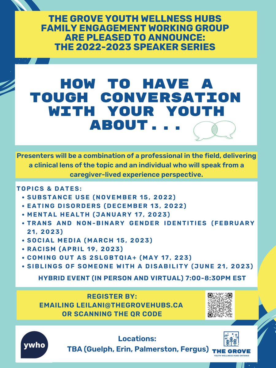 Check out this Speaker Series from <a href="/thegrovehubs/">The Grove Hubs</a>  - How to Have Tough Conversations with Youth About...There is an upcoming session on substance use (Nov. 15, 2022). Check the flyer for details #MHUG