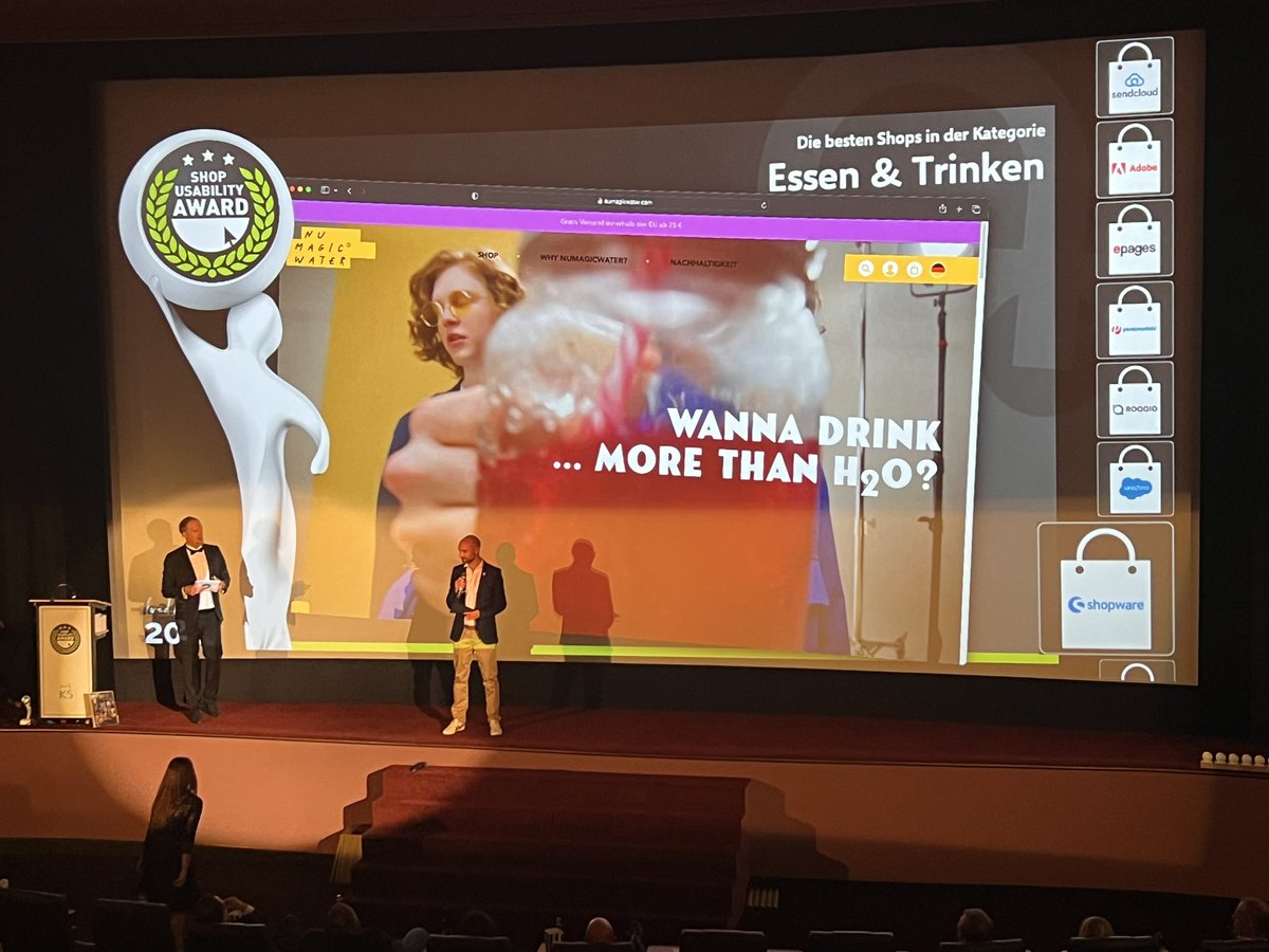 Und der nächste Award geht an new magic water! Glückwunsch #magicwater in Essen &amp; trinken. #sua #k5 #shopusabilityaward #ecommerce #Usability