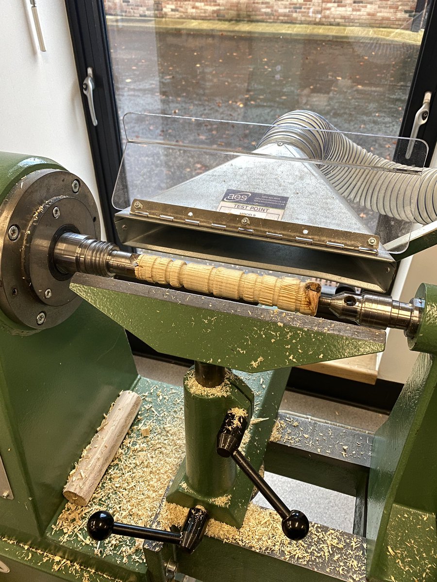 One of our S3 pupils having a play with the lathe now that they have finished their first project 🛠️