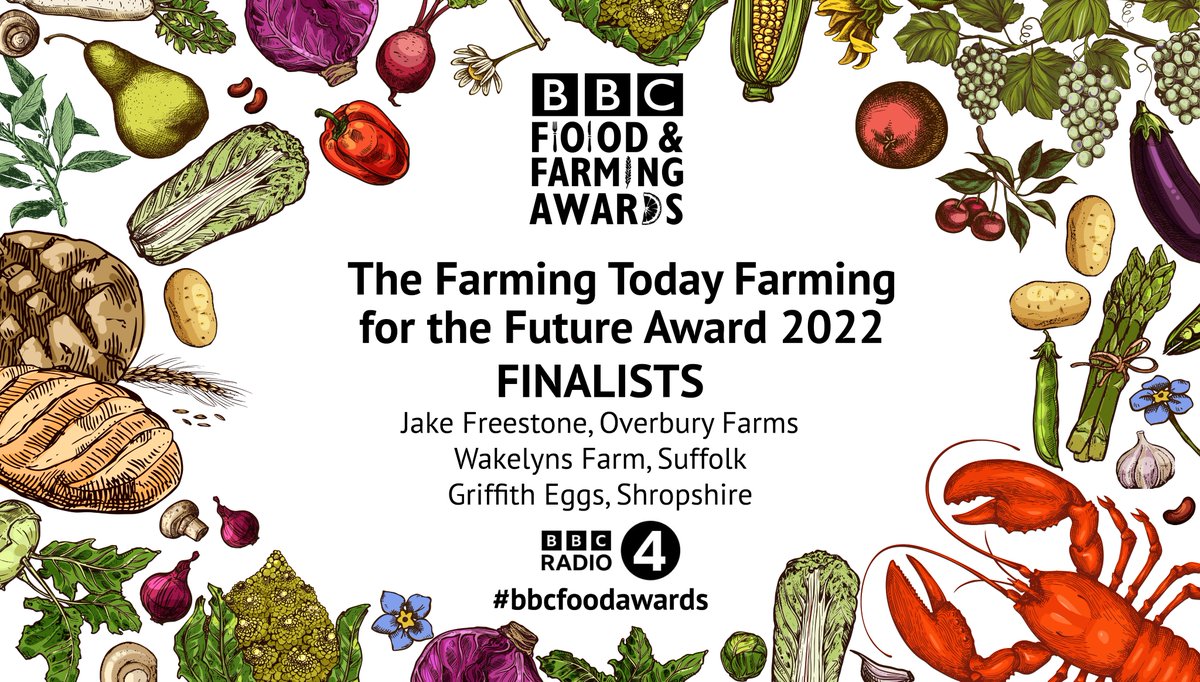 Next up @bbcfarmingtoday's <a href="/charlottebsmith/">charlotte smith</a> is presenting the Farming Today Farming for The Future Award. Congratulations to the three brilliant &amp; inspiring finalists: 
🌱 Jake Freestone, Overbury Farms
🌱 Wakelyns Farm, Suffolk 
🌱 Griffith Eggs, Shropshire #bbcfoodawards
