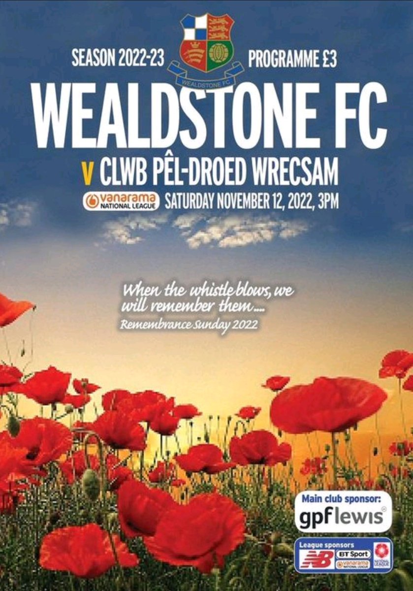 Wealdstone Programme (@wealdstoneprog) on Twitter photo Big game Saturday as <a href="/WealdstoneFC/">Wealdstone FC</a> honour Remembrance Day & Host <a href="/Wrexham_AFC/">Wrexham AFC</a>.. here's the programme cover <a href="/VancityReynolds/">Ryan Reynolds</a> @NonLgeProgs Big game Saturday as <a href="/WealdstoneFC/">Wealdstone FC</a> honour Remembrance Day & Host <a href="/Wrexham_AFC/">Wrexham AFC</a>.. here's the programme cover <a href="/VancityReynolds/">Ryan Reynolds</a> @NonLgeProgs
