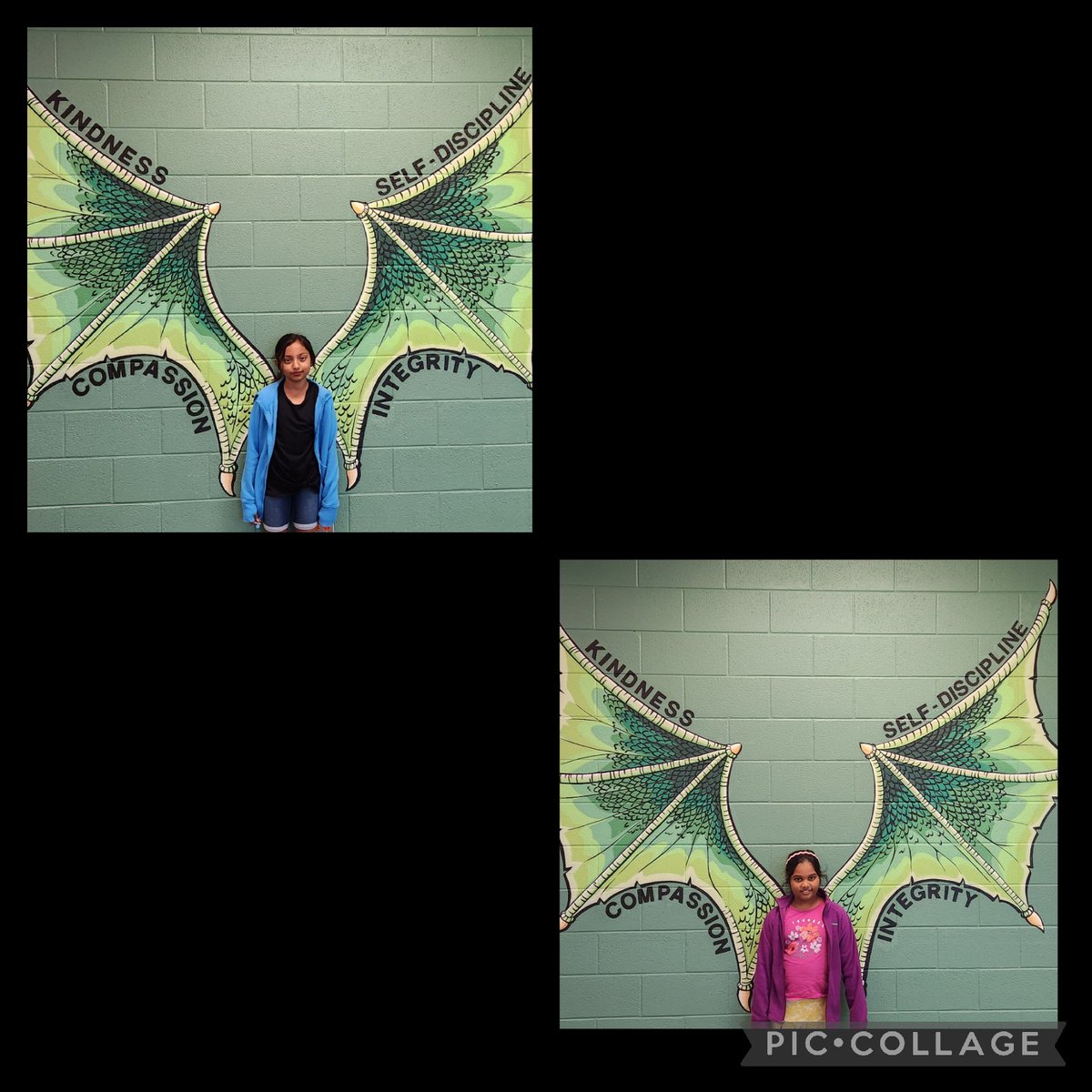 Loving our new mural in the front hall! Perfect for a photo opp 📸 <a href="/WGESdragons/">Walnut Grove ES</a>