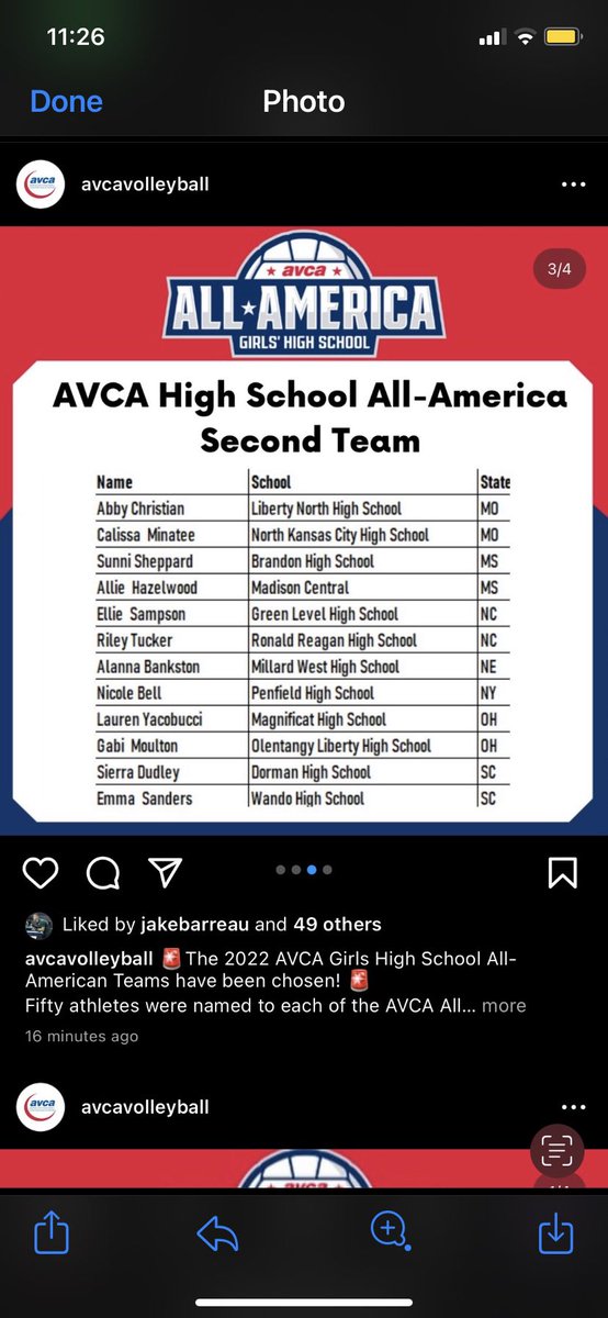 LNEagleVB's tweet photo. Wow what a day! First our #12 is an Evelyn Gates Finalist, and now THIS!!! Have yourself a DAY, Abby Joy! Our newest Abilene Christian commit made it official….AND was named AVCA 2nd Team All-American!! We 💜 You! #Eagleproud @ACU_Volleyball @AVCAVolleyball https://t.co/JNN2xwlf4p