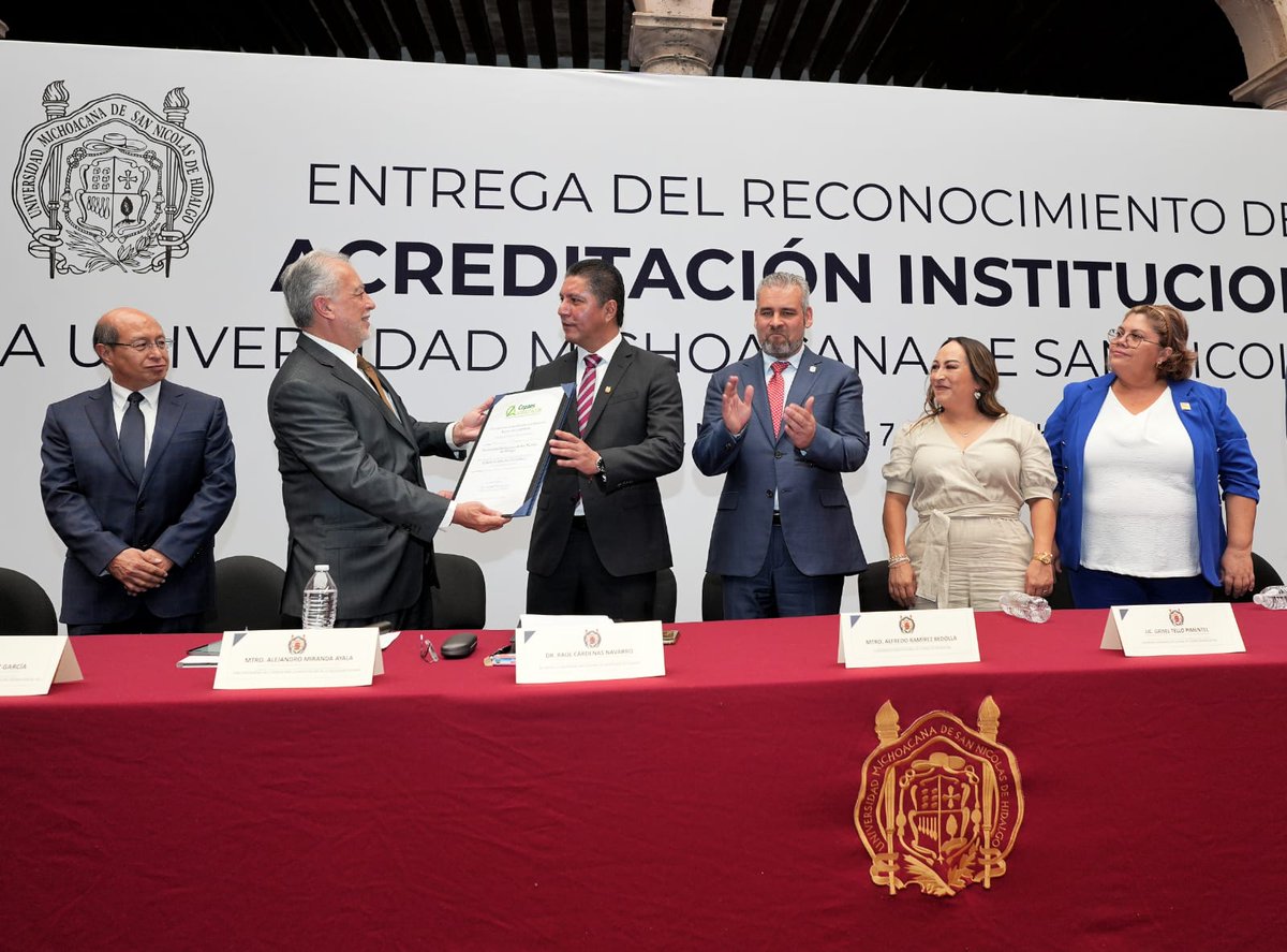 PUmsnh's tweet photo. UMSNH   #MejorQueNunca
UMSNH logra Acreditación Institucional por el Consejo para la Acreditación de la Educación Superior A.C. (COPAES), uno de los máximos organismos evaluadores de México.

Ver comunicado completo:
https://t.co/9CQ6HH5gYS https://t.co/DtNUuUMY2W