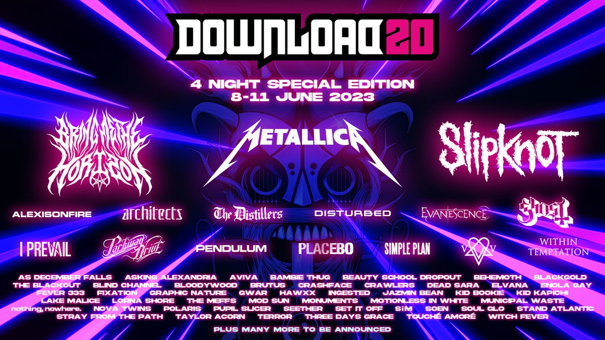 🎸 PRESALE NOW OPEN 🎸 The hallowed grounds of Donington await you for 2023's @downloadfest celebrations. Who's coming? 🎟️ Get tickets now >> bit.ly/3UmzOzH