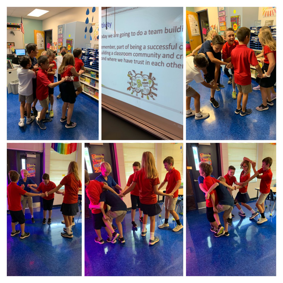 mrs_penasclass's tweet photo. What a fun #ConnectForSuccess lesson! The kids loved being human pretzels 🥨 in this team & trust building activity! @TommieBarfield #synergy #leaders https://t.co/5pwJusi6aa