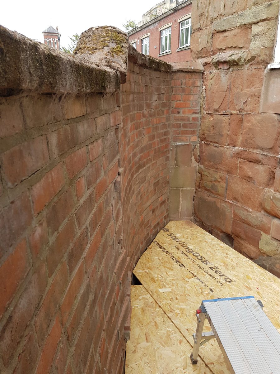 Boundary walls back up! Top work Steve, let's hope Tesco delivers take more care in the future.  <a href="/LtdTreasure/">Treasure and Son Ltd</a> Caldwall castle.