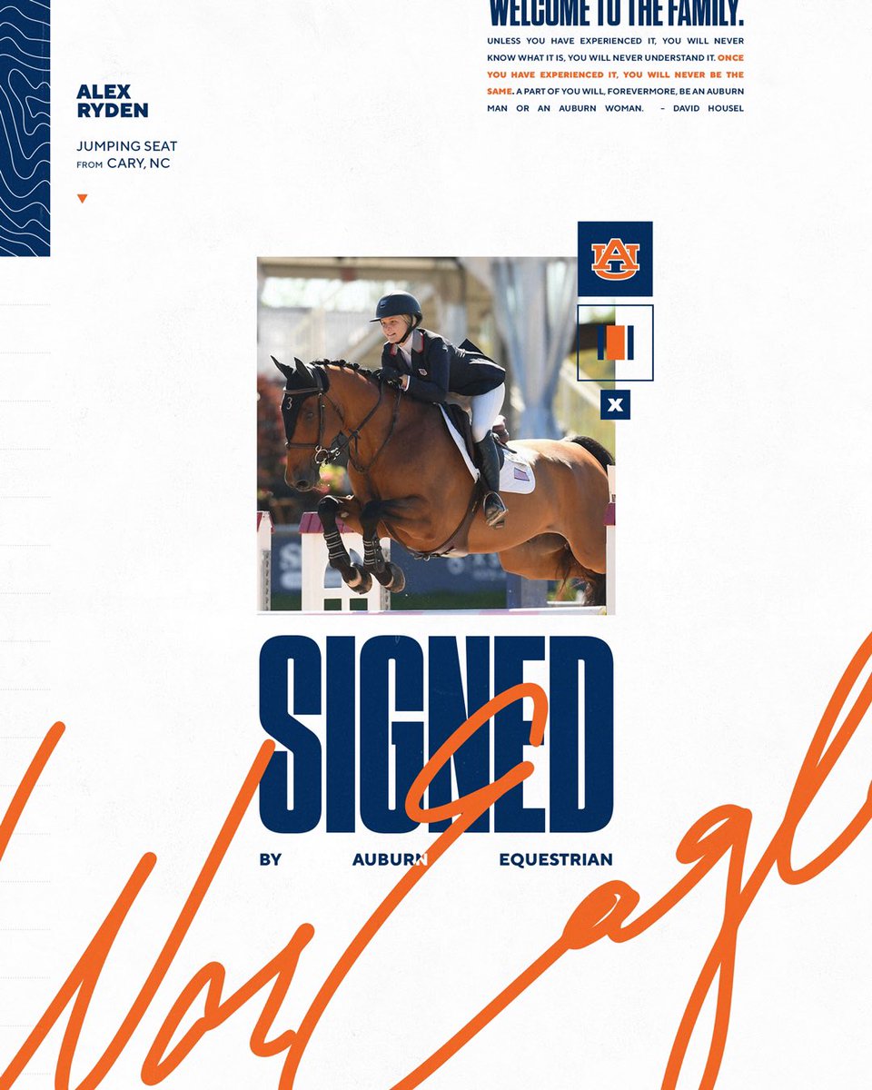 𝙎𝙄𝙂𝙉𝙀𝘿✍️

Welcome to the Auburn Family, Alex!
📍 Cary, NC
🐴 Jumping Seat

#WarEagle