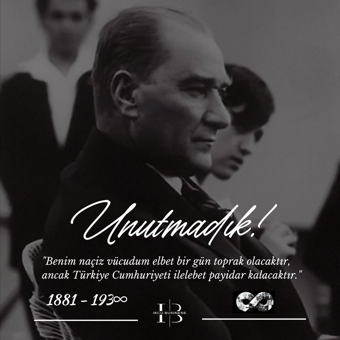 Cumhuriyetimizin kurucusu Ulu Önder Mustafa Kemal ATATÜRK’ü aramızdan bedenen ayrılışının 84. yılında saygı ve özlemle anıyoruz. 🖤