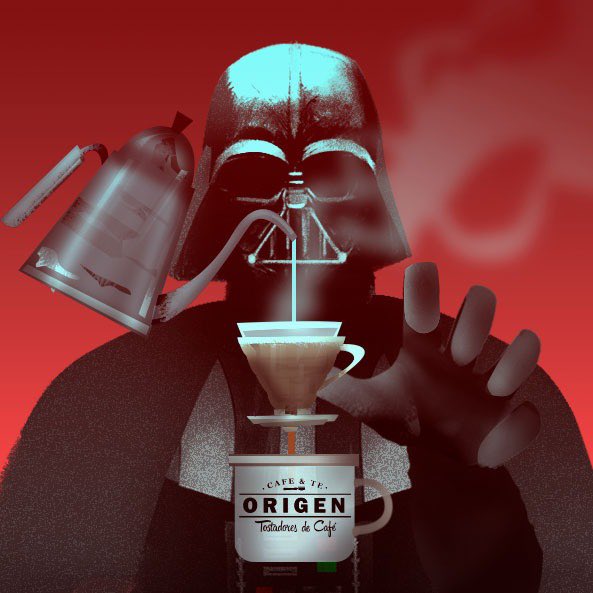 OrigenTC's tweet photo. Los beneficios del lado oscuro🖐🏿☕️
#v60 #cafefiltrado #filteredcoffee #dripper #coffeedripper #darthvader #darkside #elladooscuro #starwars #fanart #coffee #cafe https://t.co/eMloUaIpVz