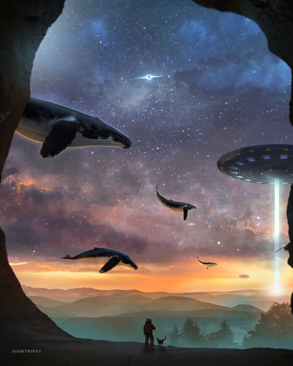 Have you considered the existence of space whales? <a href="/iamtripsy/">Derrick Pappoe</a> paints a convincing picture for our viewing pleasure. Made with stock materials from PixelSquid &amp; Shutterstock! #scifiart