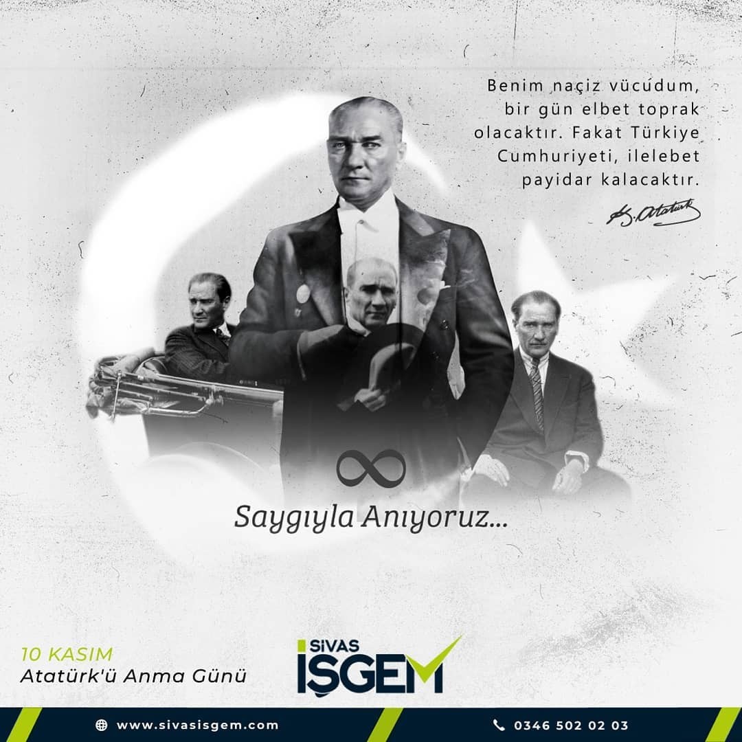 Ulu Önder Mustafa Kemal Atatürk'ü Saygı ve Özlemle Anıyoruz...
#10Kasım 193∞