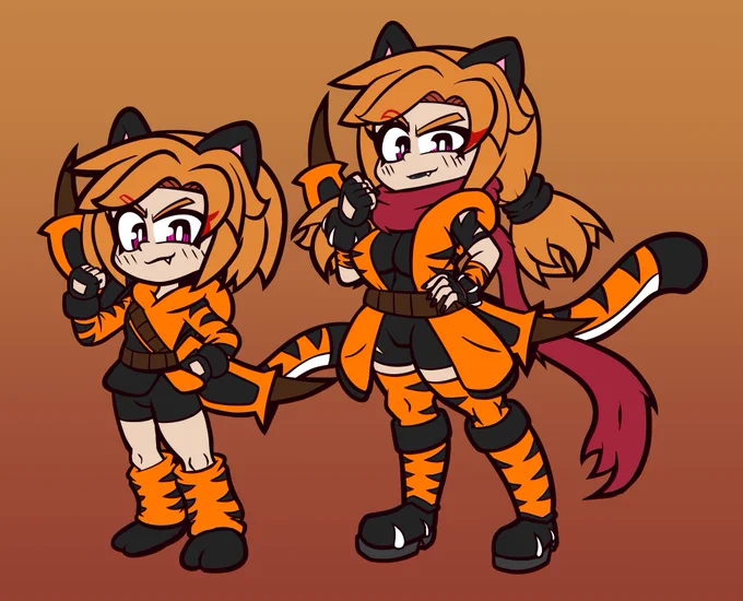 And here's a side-by-side comparison between her pre and post timeskip versions 