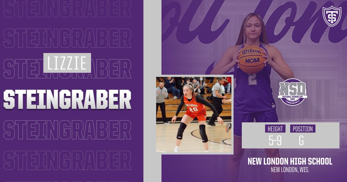 TommieWBBall's tweet photo. 🟣 The final piece of the Signing Day puzzle is complete

Welcome to St. Thomas, @steinylizzie!

#PennedInPurple | #NSD23 https://t.co/UC5N7XDPAZ