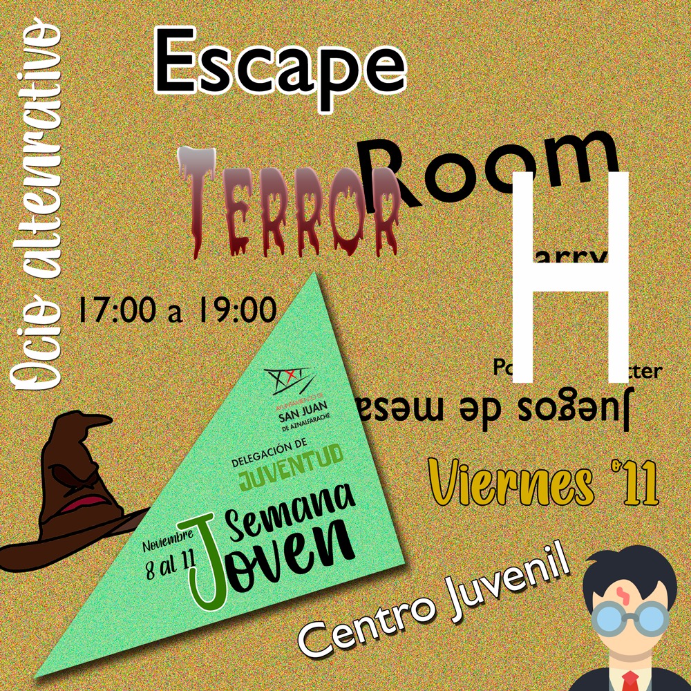 El viernes 11 de noviembre cerramos la Semana Joven con una jornada dedicada al ocio alternativo. En el Centro Juvenil. Desde las 17:00 a las 19:00 horas. Dos Escapes Room (Harry Potter y Terror) y multitud de juegos de mesa. #Aznalfarache 
ayto-sanjuan.es/es/actualidad/…