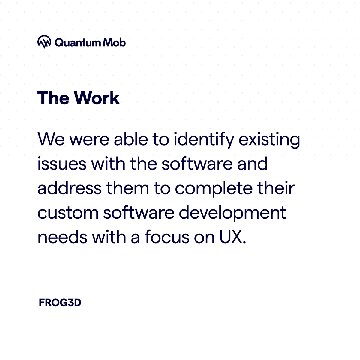 quantummob's tweet photo. For our partners, we strive to be and do our best 
We want to thank, Brian Novak, Account Manager at @Frog_3D for the glowing remarks. #testimonial https://t.co/3MwMSeqeBG