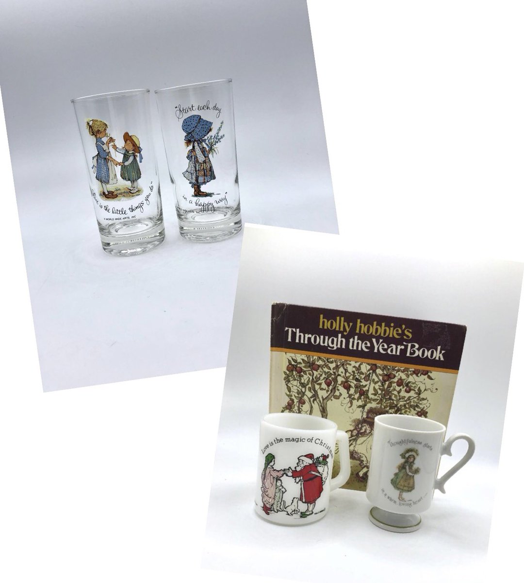 You can find these classic Holly Hobbie glasses & books on @Etsy @beezyandco - link in bio #etsy #vintage #hollyhobbie #holly #hobbie #book #glass #collectible #happy #love #gift #gifting #giftideas #christmasgiftideas #christmascountdown #christmasshopping #etsygifts #etsyfinds