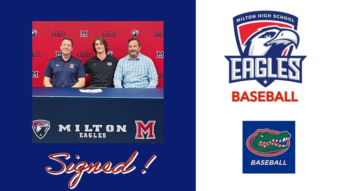 Milton_Baseball's tweet photo. Congratulations to Senior @LukeMcneillie who officially signed to play @GatorsBB baseball next year! https://t.co/E76HaKZ7Fe