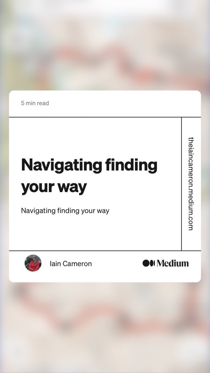 ‘Personally, I don’t miss the large, folded up map in an equally large transparent case flapping in my face during gale-force winds.’ 

Why the current ‘map and compass’ mantra is outdated and badly in need of an update.

link.medium.com/jVnLjIi8Oub