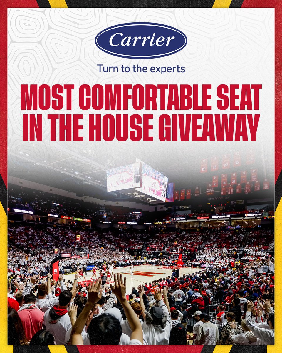 umterps's tweet image. You want the most comfortable seat in the house for tomorrow's @TerrapinHoops game?

Sign up to win upgraded tickets courtesy of @carrier!

Sign up to win: ter.ps/1138