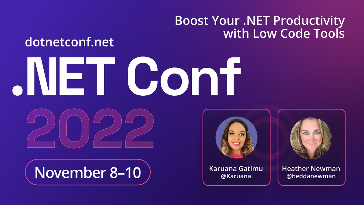 heddamaven's tweet image. Excited to talk about what’s new in #lowcode and #collaborativeapps at #dotNETConf with @Karuana #CommunityRocks @MSFTAdoption