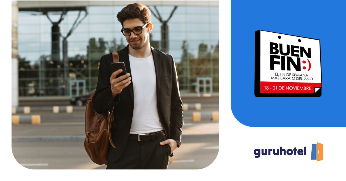 ¿Estás listo para participar en la edición del #BuenFin de este año? En GuruHotel lo estamos. Haz visible tu hotel. Activa hoy tus mejores ofertas y llega a más clientes.