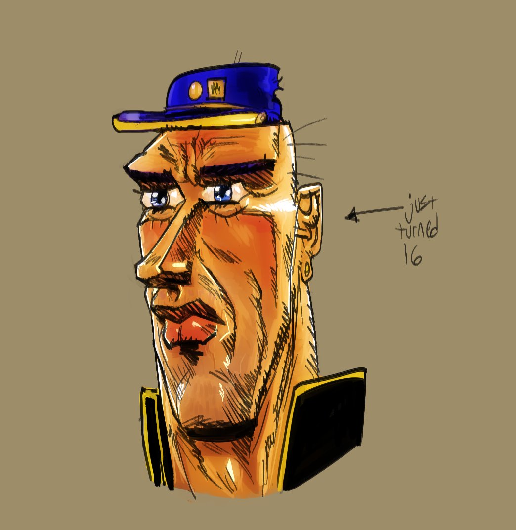 kujo jotaro 1boy solo male focus hat parody araki hirohiko (style) blue eyes  illustration images