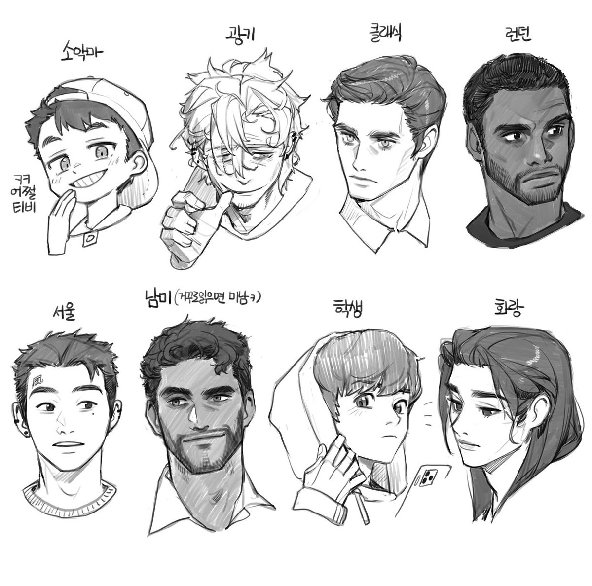 studies for male characters 