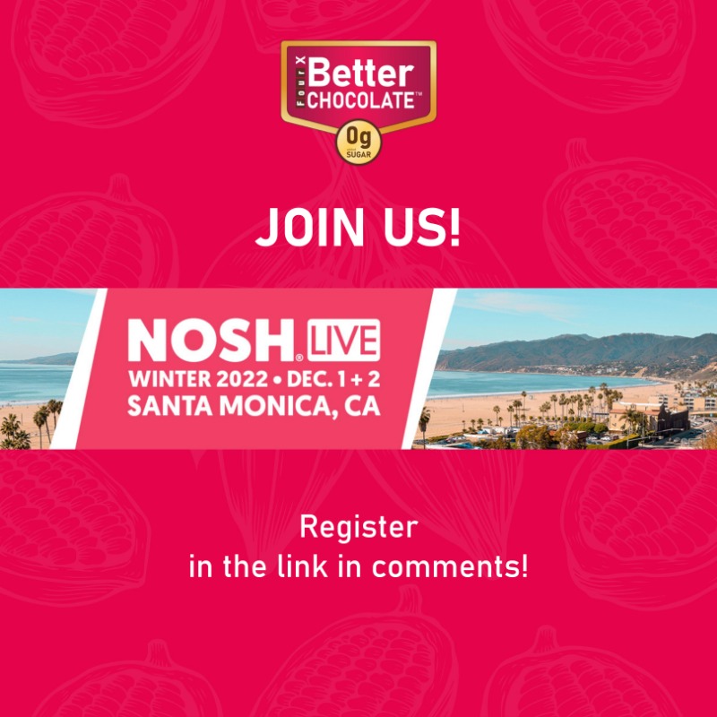 TheBetterChoco's tweet photo. NOSH LIVE WINTER 2022! 

Suzie feels so honoured and excited to be a guest panelist at @noshdotcom Live Winter 2022 in Santa Monica, Dec. 1-2!  Join us!

#NoshLiveWinter2022 #entrepreneurship #founders #startup #thebetterchocolate