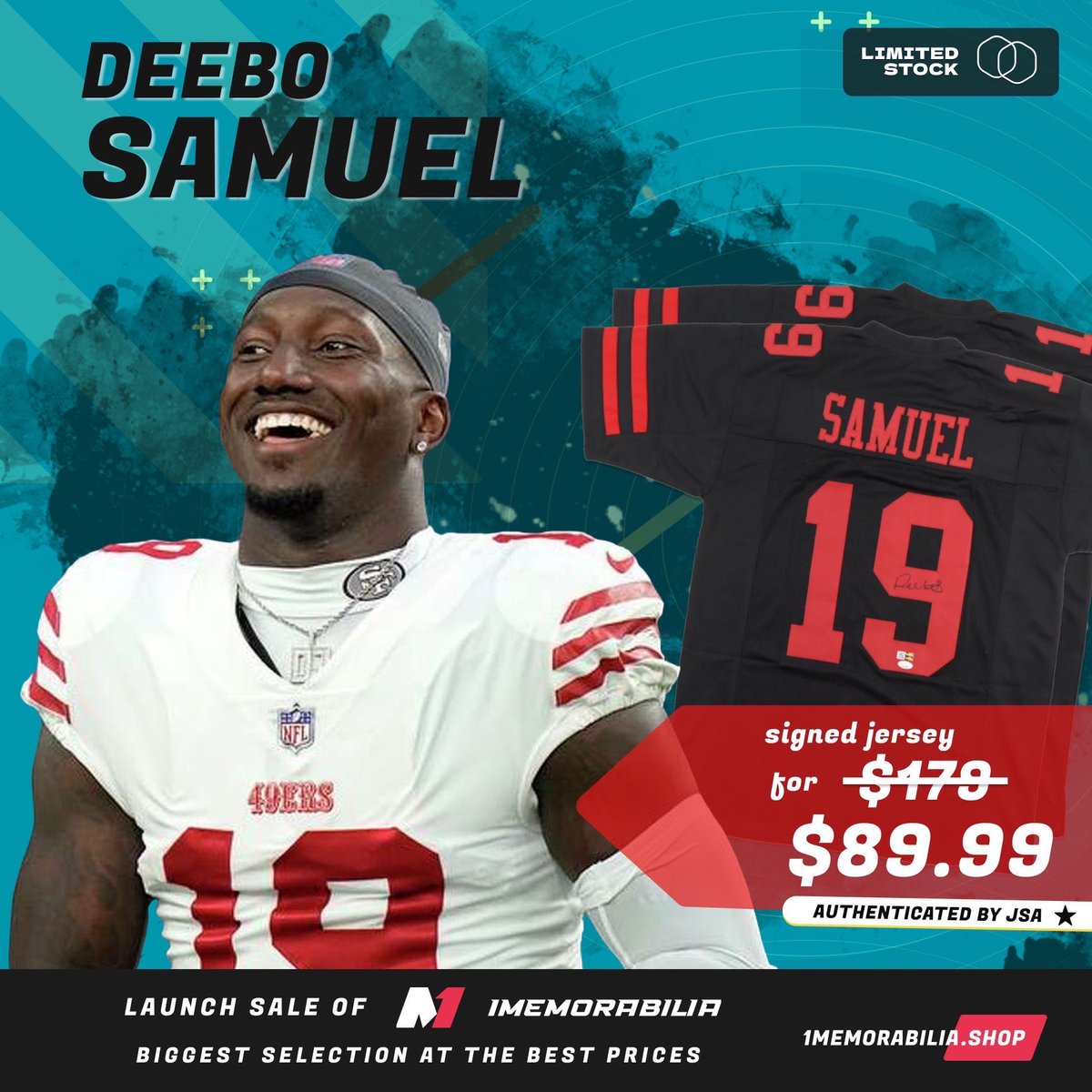 Deebo signed authenticated jersey by JSA $89.99 get while supplies last 1memsports.com