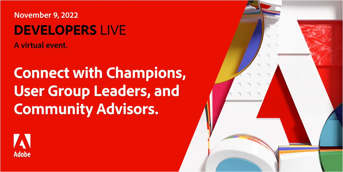 sherrierohde's tweet photo. Come learn more about the Experience Manager Champions, User Group, and Community Advisory programs and connect with other #AdobeDevelopers as we wrap up today’s Developers Live!
→ Live now at https://t.co/u2nWUX0eva
#AEM #ExperienceManager #HeadlessCMS https://t.co/nQTHwunW6P
