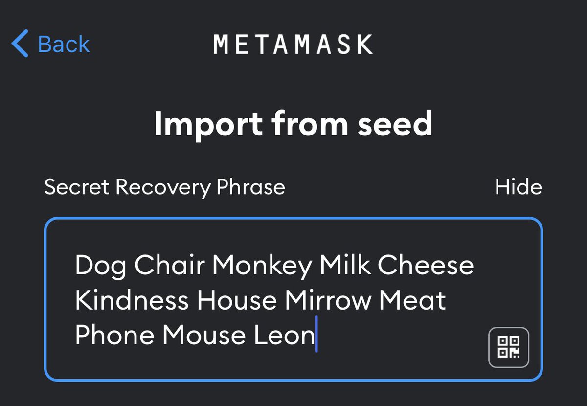 AlinaHicks2's tweet photo. So that was my first guess😬 I just wrote 12 RANDOM words that I chooses #lol#metaMask https://t.co/Jdt29tOIzd