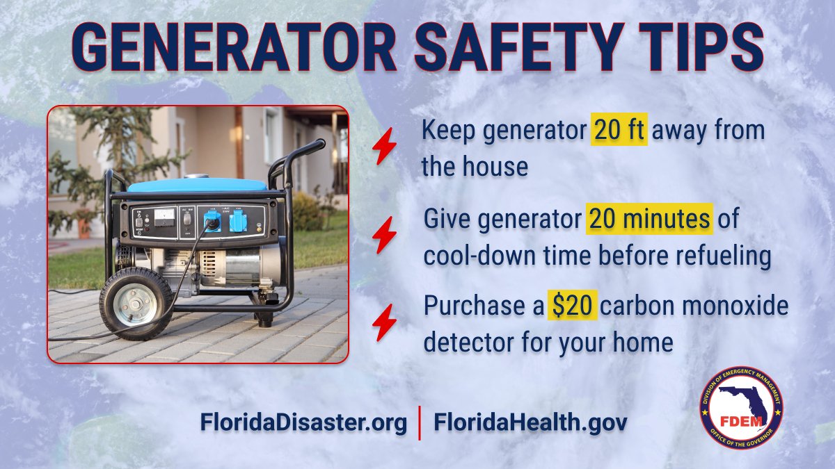 Never allow a portable generator to get wet or operate in or near the rain. 
 
Use your portable generator safely by remembering the 20-20-20 rule:
 
✔️ 20 feet away from your home
✔️ 20 minutes of cool down before refueling
✔️ 20 dollars for a carbon monoxide alarm