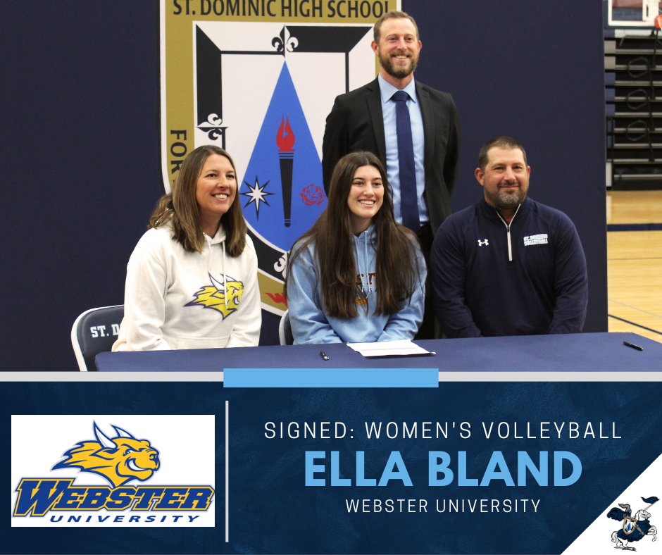 StDominicHS's tweet image. Congratulations to our 11 #StDominic2023 student-athletes who participated in National Signing Day! 

• Colin Aubuchon | Golf @CUNEathletics 
• Addie Biehl | Soccer  @UISAthletics 
• Ella Bland | Volleyball  @websteru 
• Abby Danchus | Softball  @TrumanState 

(1/3)