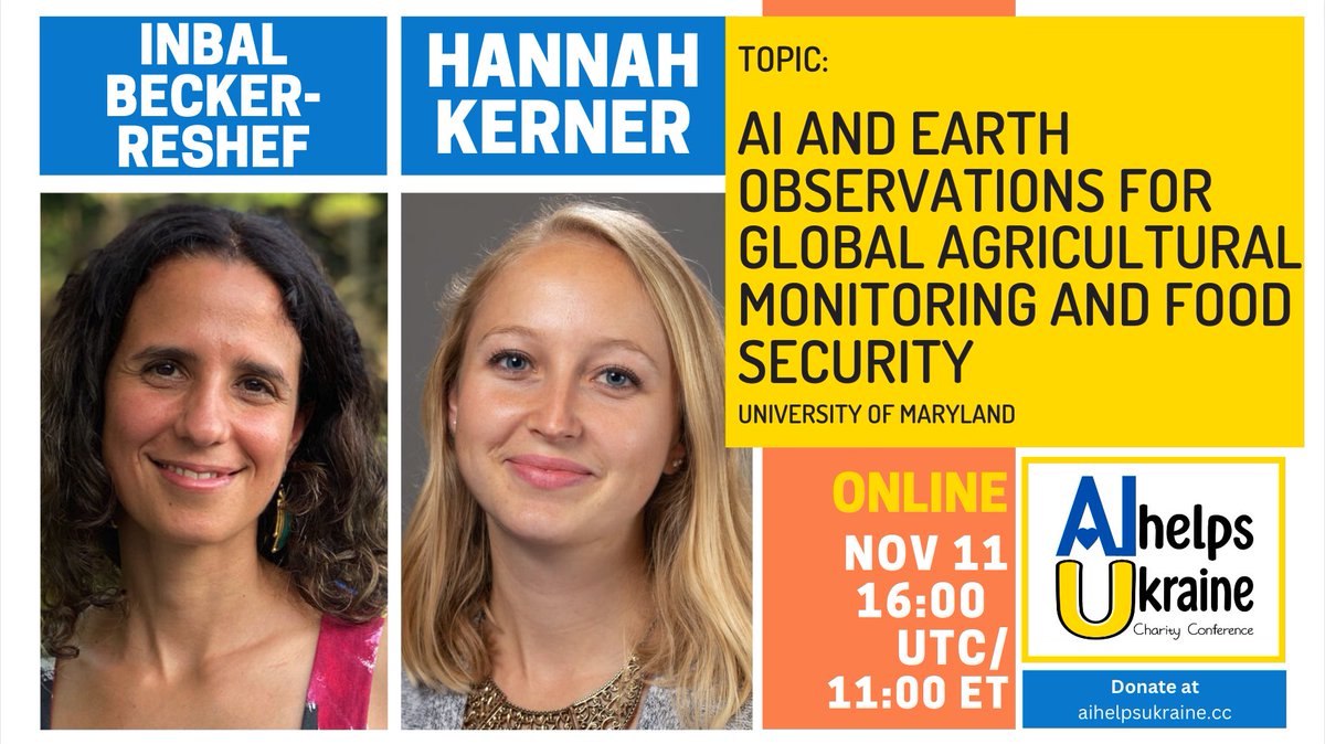 AI helps Ukraine · Fundraising | #StandWithUkraine (@aihelpsukraine) on Twitter photo 📣This Friday's talk at #AIHelpsUkraine will feature not just one but two fantastic speakers in one go!
<a href="/hannah_kerner/">Hannah Kerner</a> & <a href="/BeckerInbal/">Inbal Becker-Reshef</a> from <a href="/HarvestProgram/">Harvest</a> about the use of AI and Earth observations for global agricultural monitoring and food security. 🌍
aihelpsukraine.cc 📣This Friday's talk at #AIHelpsUkraine will feature not just one but two fantastic speakers in one go!
<a href="/hannah_kerner/">Hannah Kerner</a> & <a href="/BeckerInbal/">Inbal Becker-Reshef</a> from <a href="/HarvestProgram/">Harvest</a> about the use of AI and Earth observations for global agricultural monitoring and food security. 🌍
aihelpsukraine.cc