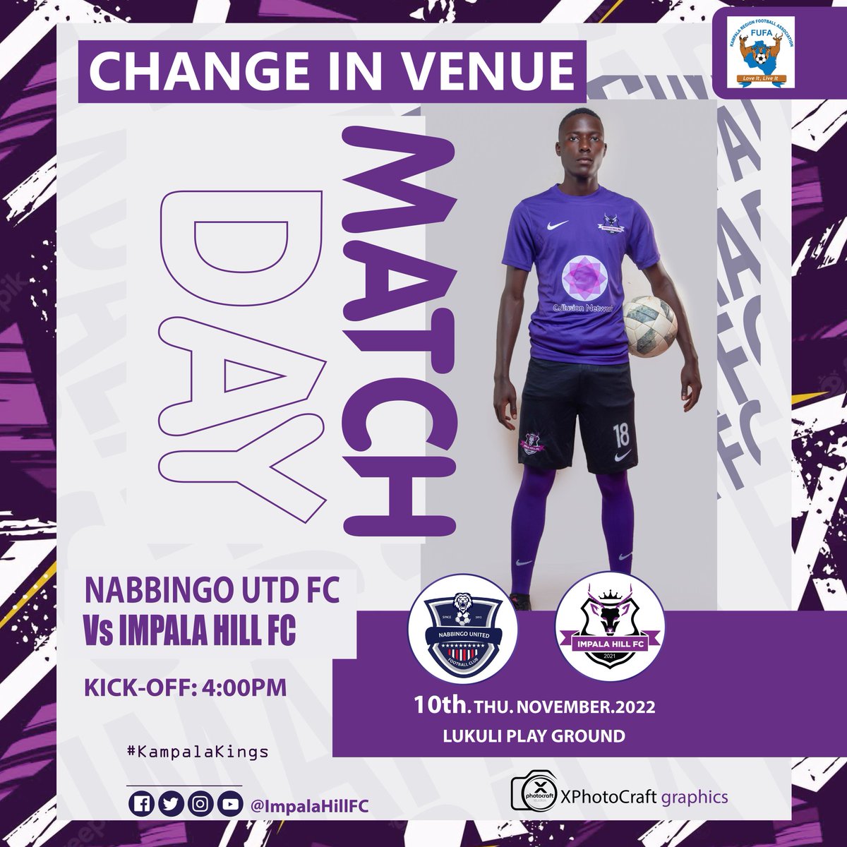 ImpalaFootball's tweet photo. Its a MATCH DAY
But we again have a change in venue .
#WeAreImpalaHillFC
#Kampalakings
@ZexBilangi
@kampalaFA https://t.co/TqTPolIQyx