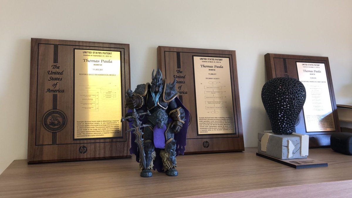 tsp_thomas's tweet photo. Really happy to receive my third patent plaque today! I'm humbled to have worked with many great people in the past. Looking forward to the next ones! https://t.co/IUzpUYRIWV