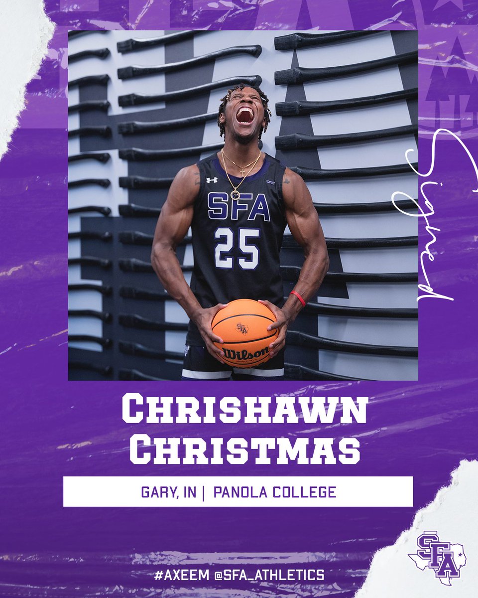 SFA_MBB's tweet photo. It's an early Christmas gift for the Lumberjacks 🎄

Let's welcome Chrishawn Christmas to the Pineywoods 😤

#AxeEm x #RaiseTheAxe x #PressU https://t.co/bf7oSekHhh