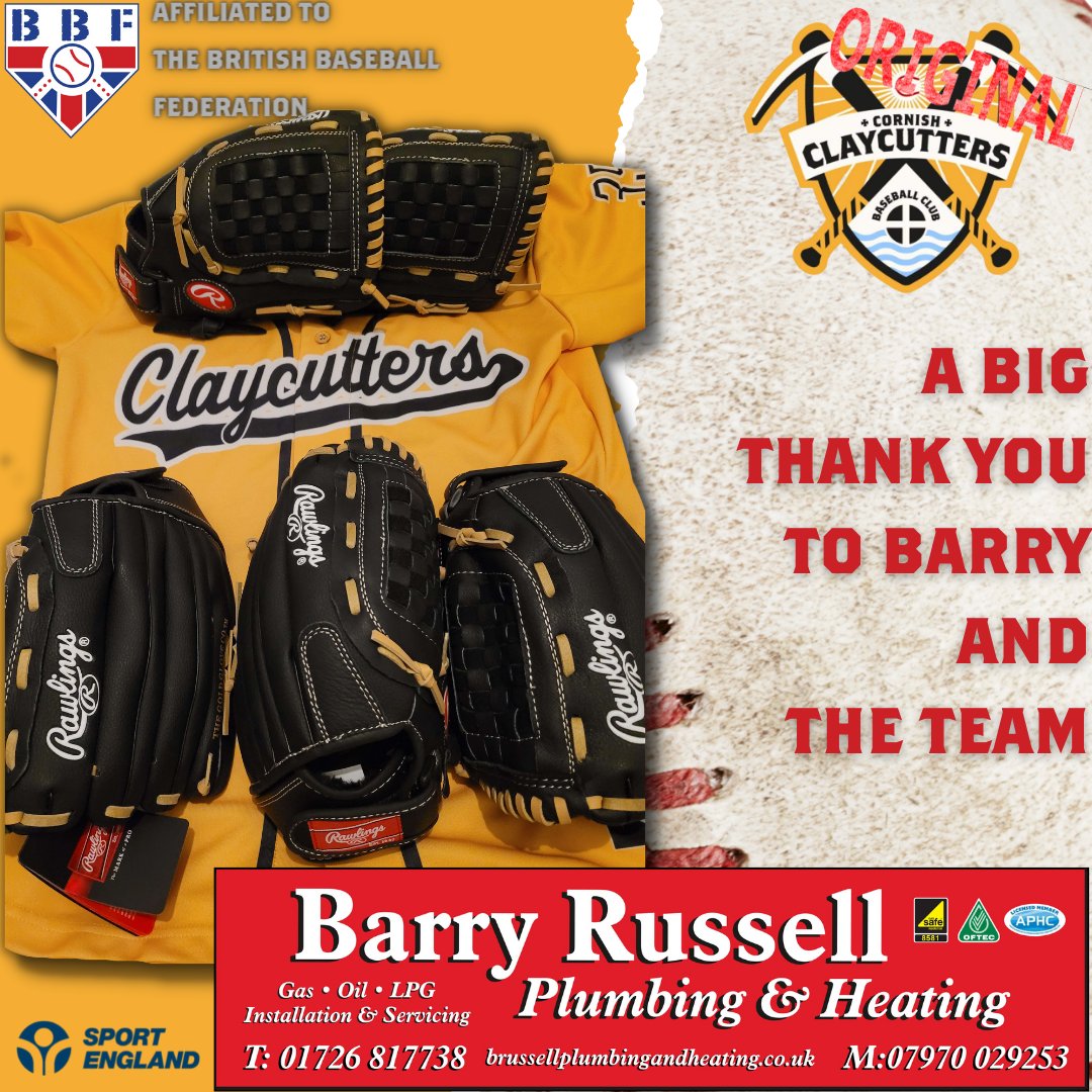 claycuttersbb's tweet photo. New gloves provided by Barry Russell Plumbing & Heating. Thanks to Barry and the team! When it comes to affordable plumbing and heating services, you can always rely on them!
#oldclub #newkit #nohandmedowns #babseballUK #GBbaseball #bbf #Cornwall #cornishbaseball https://t.co/YtVNMb4TZ7