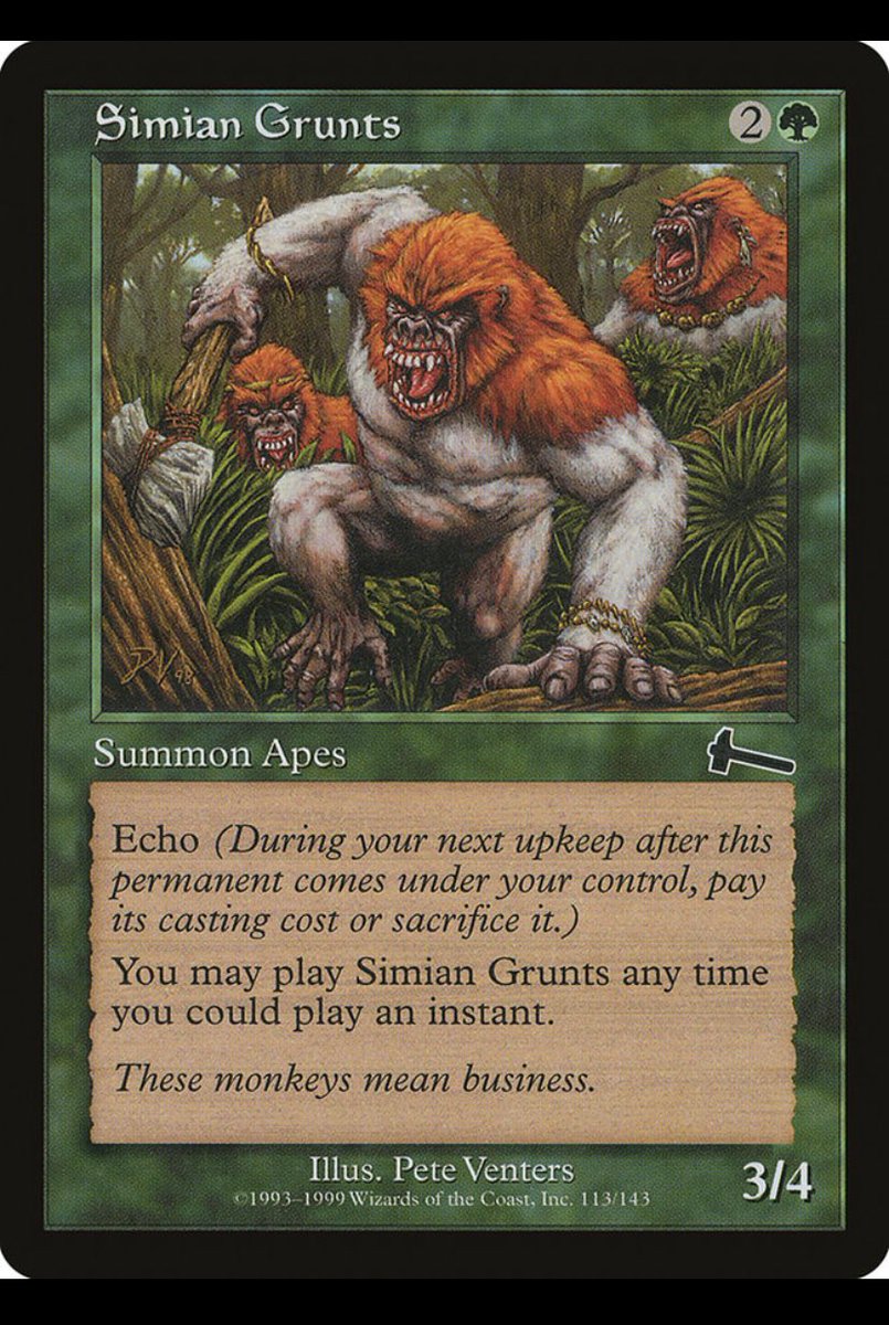 FlavoryTextMTG's tweet photo. “These monkeys mean business.”

#MagicTheGathering #MTG #FlavorText https://t.co/TIsZAbFUaZ